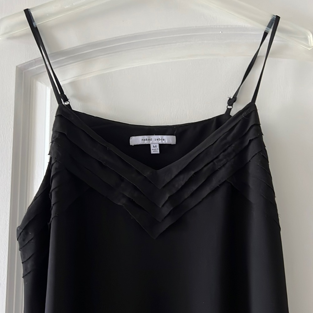 Naked Zebra spaghetti strap blouse, black, Size M. EUC.